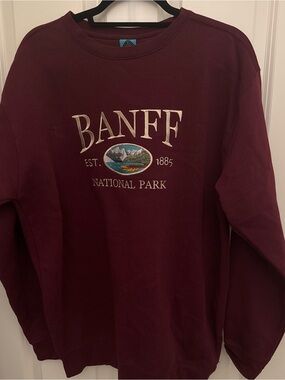 Maroon Banff National Park Pullover Sweatshirt